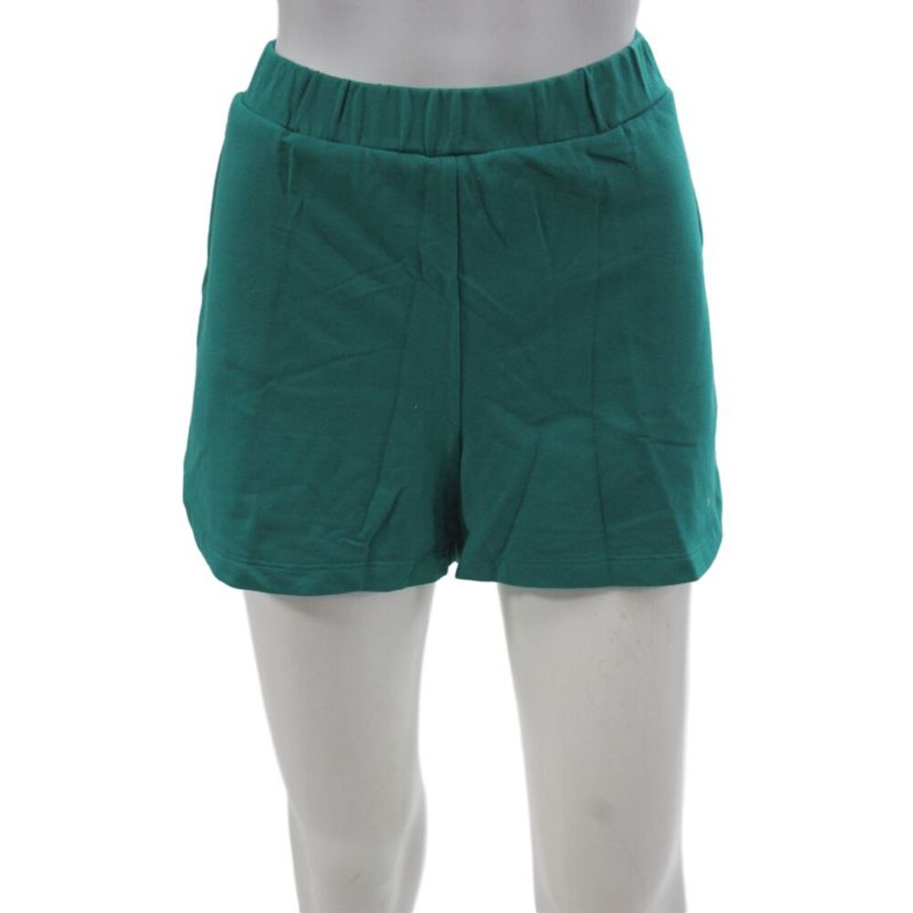 Hedge Women Sweat Shorts Green Cotton Athleisure Pull On Size XL